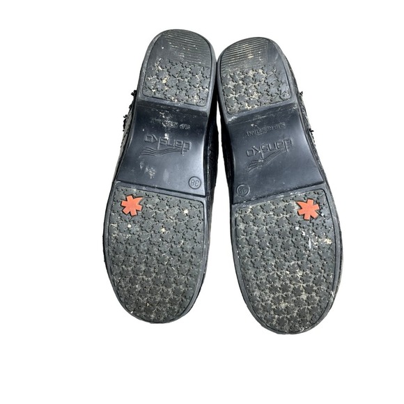 Dansko Metallic Gray Green Leather Clogs Career Work Nurse Size 38 (US 7.5-8) - Picture 13 of 14